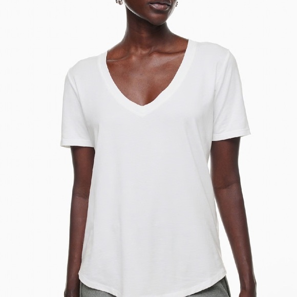 Babaton Pink V-Neck Tee S — Soft Lightweight Everyday Essential Aritzia - Picture 6 of 6